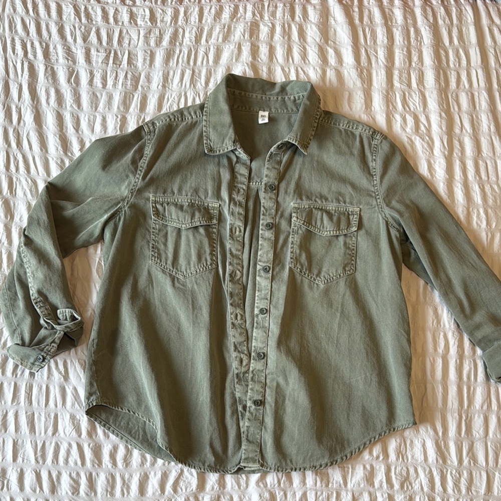 BP by Nordstrom Olive Green Button-Up Shirt